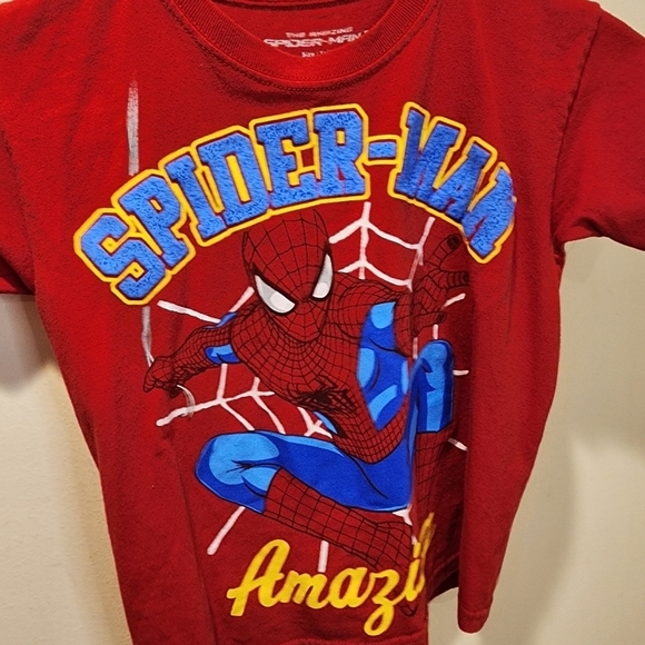Marvel The Amazing Spiderman red kids short Sleeves t-shirt size 8 - Picture 5 of 7